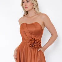 Vestido Paola Flor Sem Alca Em Cetil Bucol