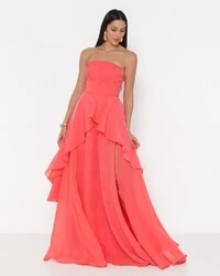 Vestido Suzi Longo Fluido Em Organza Lalique