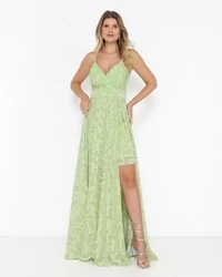 Vestido Thaís em Jacquard Arboreto Verde