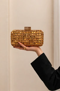 Clutch Bag Cristal Dourada