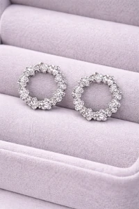 Brinco Circular Cravejado Semi Jóia