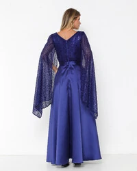 Vestido Suellen Manga Capa Com Brilho