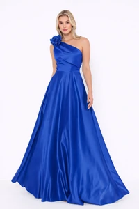 Vestido Viviane Em Cetim Detalhe Em Flor Mula Manca