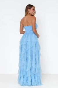 Vestido Paulina Saia Longa Com Babados Em Tule Aurora