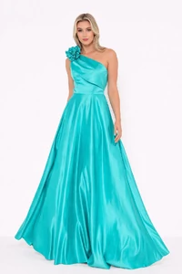 Vestido Viviane Em Cetim Detalhe Em Flor Mula Manca