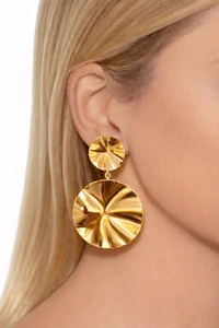 Brinco Disco Dourado Orgânico Semi Jóia