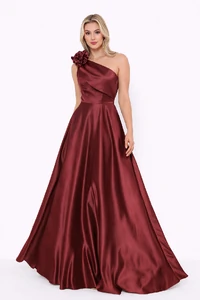 Vestido Viviane Em Cetim Detalhe Em Flor Mula Manca