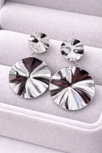 Brinco Disco Prata Orgânico Semi Jóia