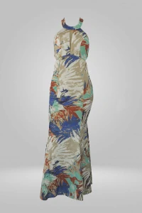 Vestido sereia amarração costas