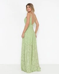 Vestido Thaís em Jacquard Arboreto Verde