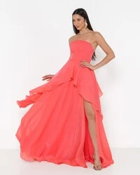 Vestido Suzi Longo Fluido Em Organza Lalique