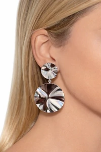 Brinco Disco Prata Orgânico Semi Jóia