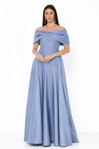 Vestido Blanca Ombro a Ombro Sofisticado