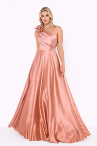 Vestido Viviane Em Cetim Detalhe Em Flor Mula Manca