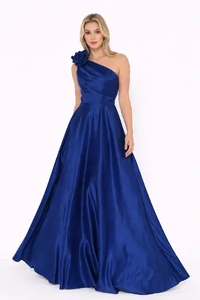 Vestido Viviane Em Cetim Detalhe Em Flor Mula Manca