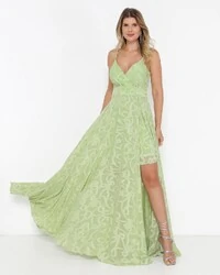 Vestido Thaís em Jacquard Arboreto Verde