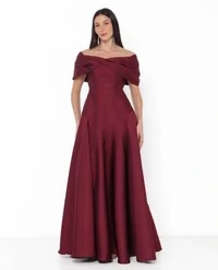 Vestido Blanca Ombro a Ombro Sofisticado