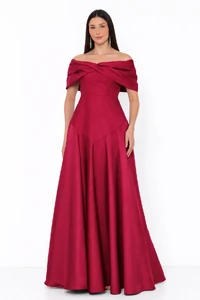 Vestido Blanca Ombro a Ombro Sofisticado