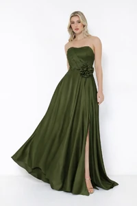 Vestido Paola Flor Sem Alca Em Cetil Bucol