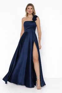 Vestido Fabiola Alça Flor Longo Fenda