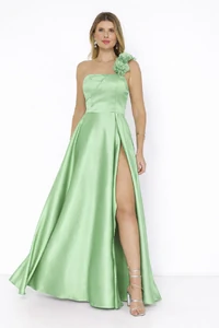 Vestido Fabiola Alça Flor Longo Fenda