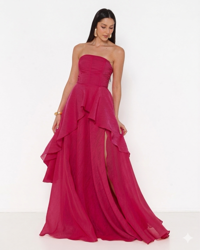 FotoVestido Suzi Longo Fluido Em Organza Lalique