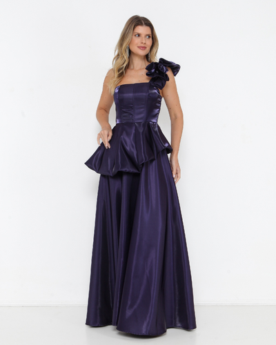 Foto Vestido Tutti Glow Em Zibeline Gloss Azul Marinho