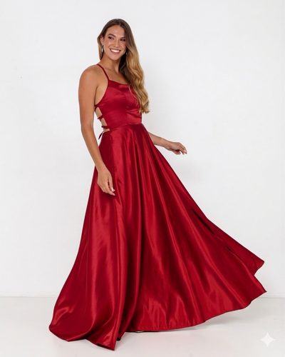 Foto Vestido Zilma Alça Fina Em Cetim