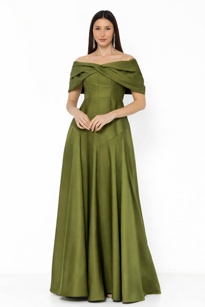 Foto Vestido Blanca Ombro a Ombro Sofisticado