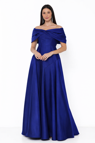 Foto Vestido Blanca Ombro a Ombro Sofisticado