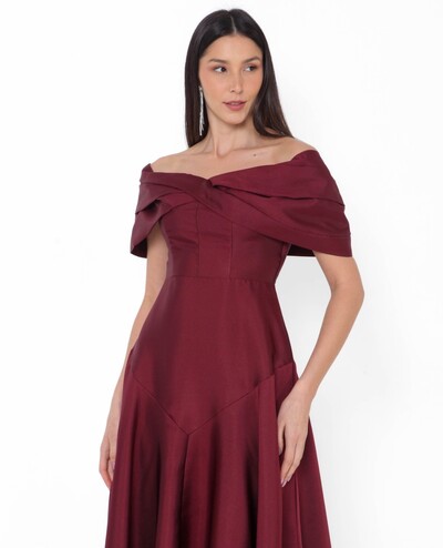 FotoVestido Blanca Ombro a Ombro Sofisticado