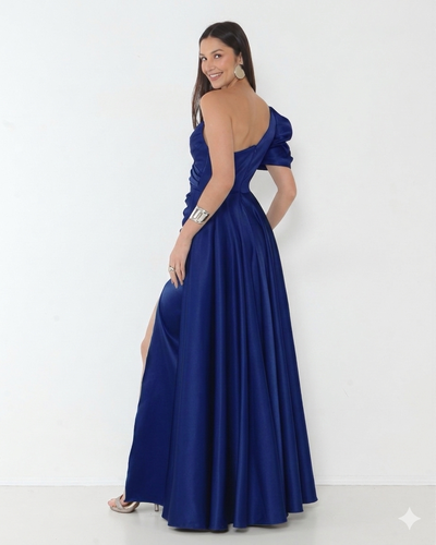 FotoVestido Livia Em New Span OMbro Assimétrico Longo Fenda