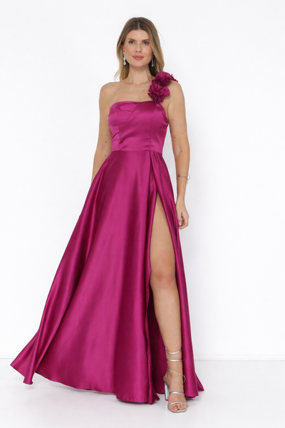 Foto Vestido Fabiola Alça Flor Longo Fenda