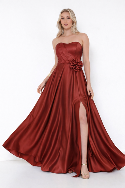 Foto Vestido Paola Flor Sem Alca Em Cetil Bucol