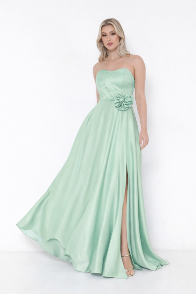 Foto Vestido Paola Flor Sem Alca Em Cetil Bucol