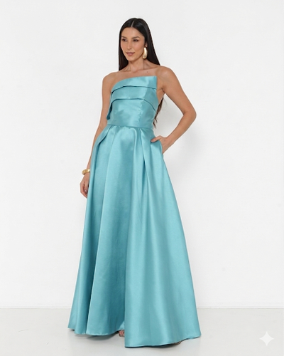 Foto Vestido Nanda Decote Moderno Em Zibeline