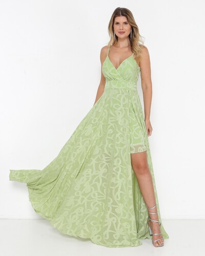 Foto Vestido Thaís em Jacquard Arboreto Verde