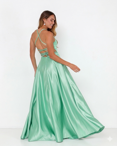 Foto Vestido Zilma Alça Fina Em Cetim