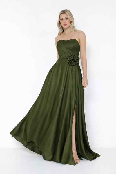 Foto Vestido Paola Flor Sem Alca Em Cetil Bucol