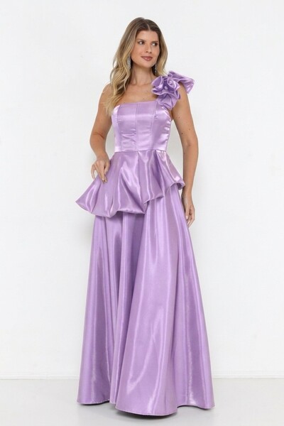 Foto Vestido Tutti Glow Em Zibeline Gloss Lavanda
