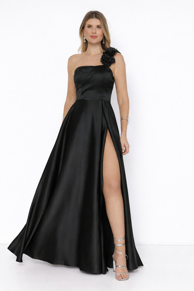 Foto Vestido Fabiola Alça Flor Longo Fenda