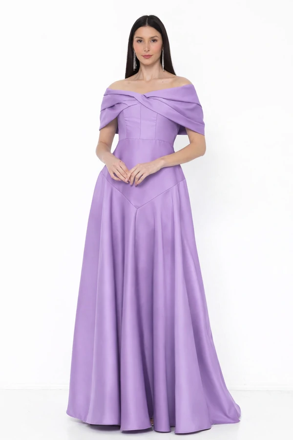 Vestido Blanca Ombro a Ombro Sofisticado