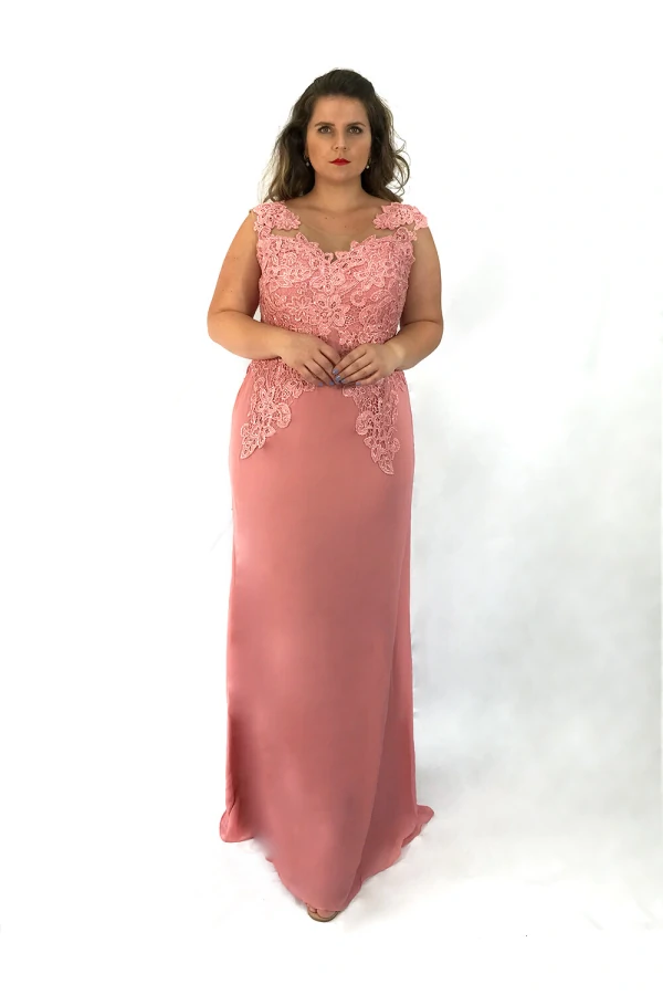 Vestido longo busto em tule bordado
