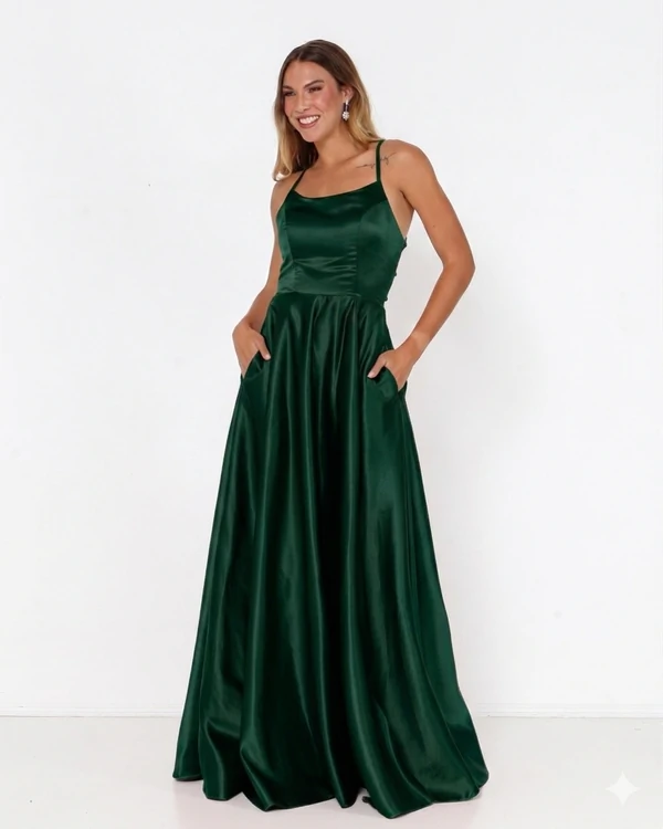 Vestido Zilma Alça Fina Em Cetim