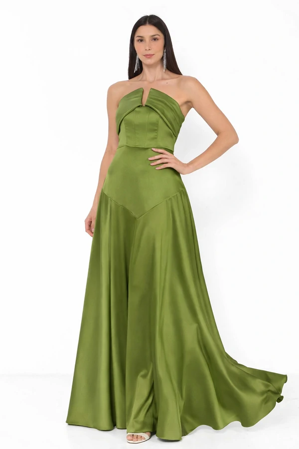 Vestido Edna contemporaneo Longo Em New Span