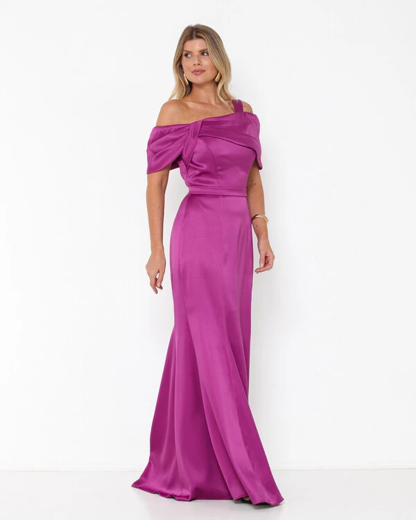 Vestido Lina Ombro a Ombro Em New Span