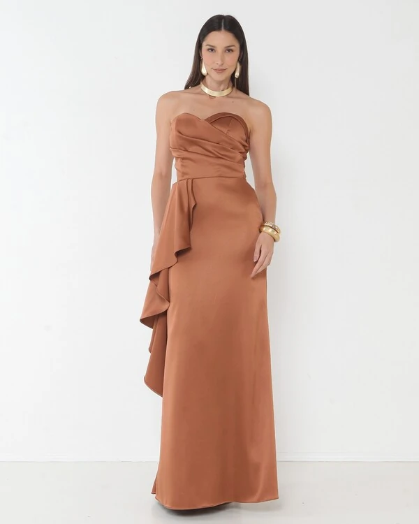 Vestido Zaine Detalhe Em Babado Cascata