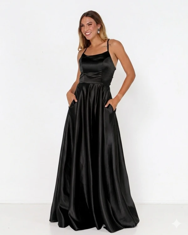 Vestido Zilma Alça Fina Em Cetim