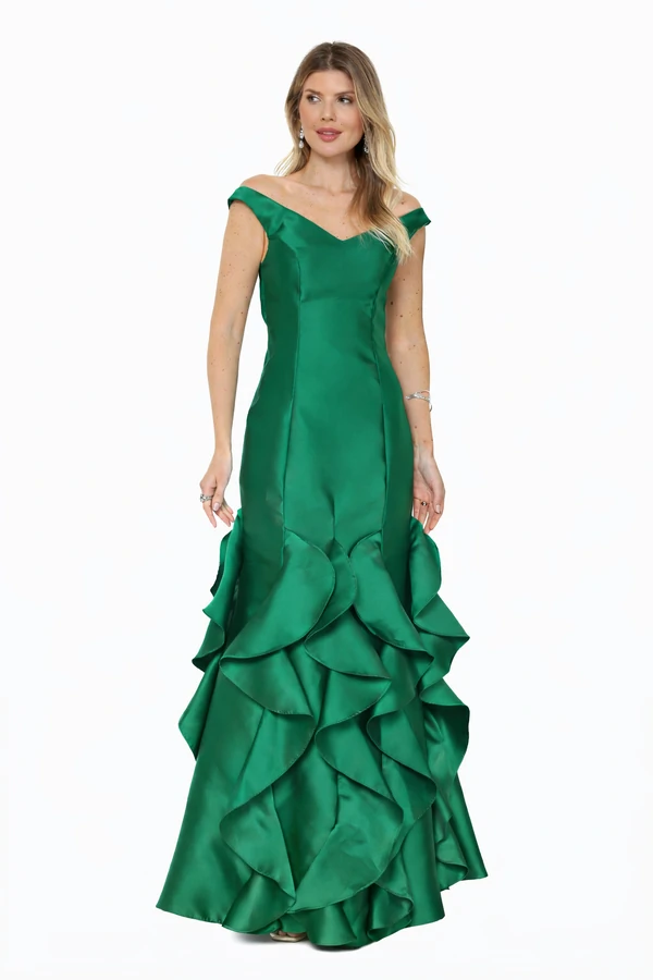 Vestido Rubia Zibeline Saia Em Babados