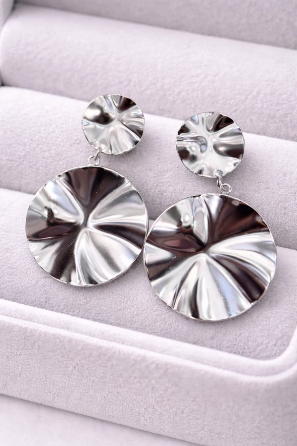 Brinco Disco Prata Orgânico Semi Jóia